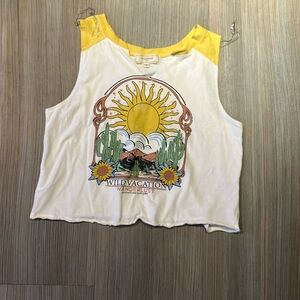 Wildfox Kids Yellow and White Tank Top